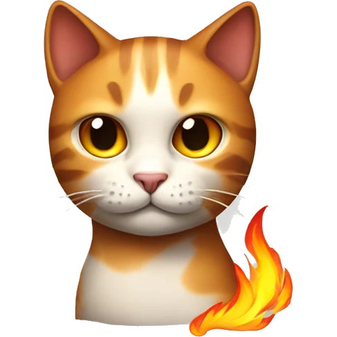 Cat with fire emoji