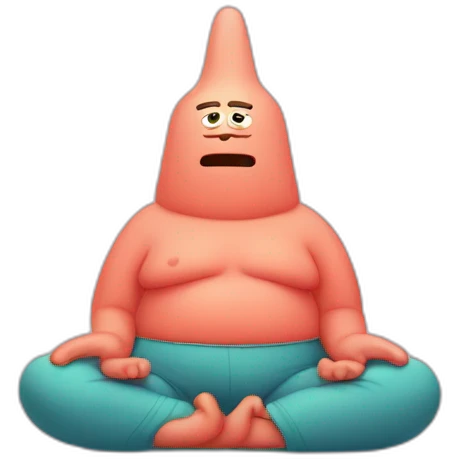 Patrick star doing a meditation emoji