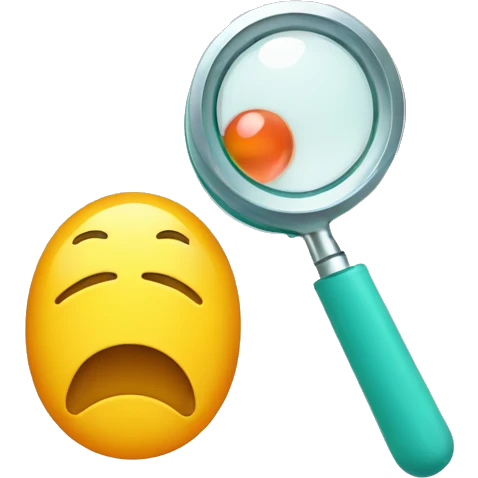 pill seen through magnifying glass emoji