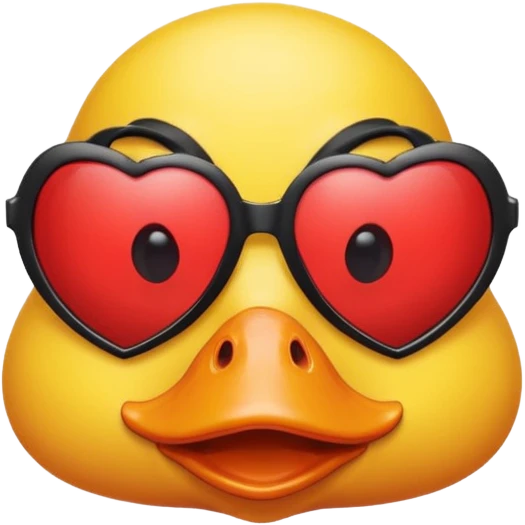 Make a frame emoji and inside it is a duck wearing red heart sunnies and the background is sky or anything blue emoji