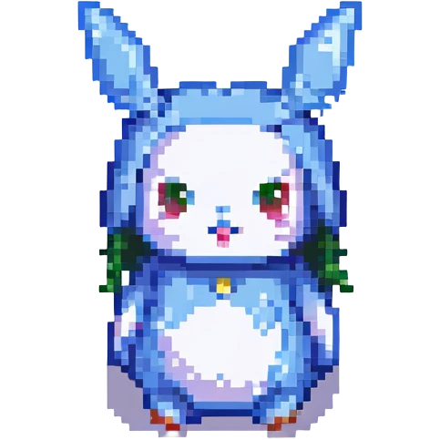 Labubu character as a small and charming pixel art emoji emoji
