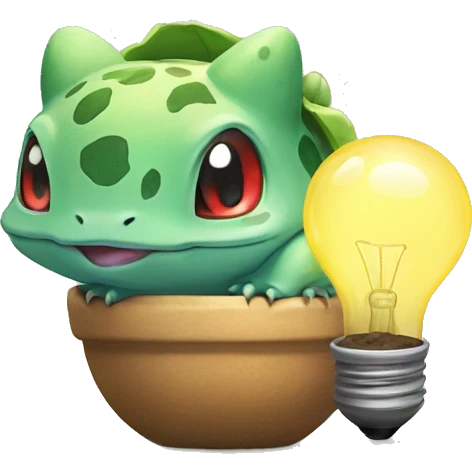 Bulbasaur with a bulb-succulent on his back emoji