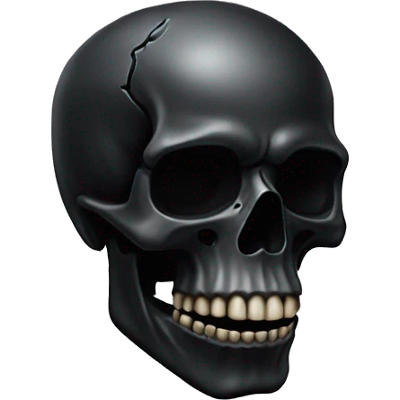 hyper realistic black skull emoji emoji