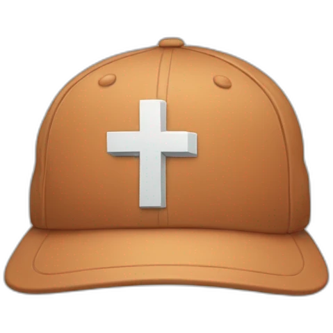 Baseball cap with cross on it emoji