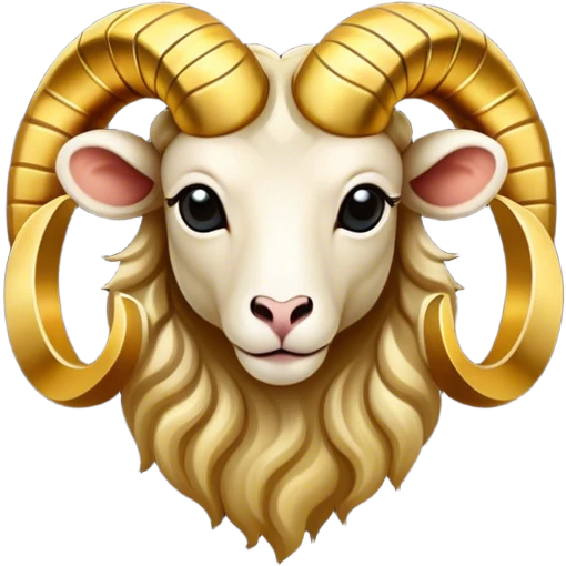 Aries star sign in gold emoji