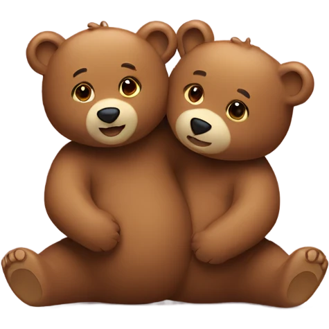 Two bears on top of each other emoji