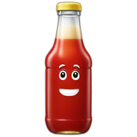 Ketchup bottle with a beer emoji