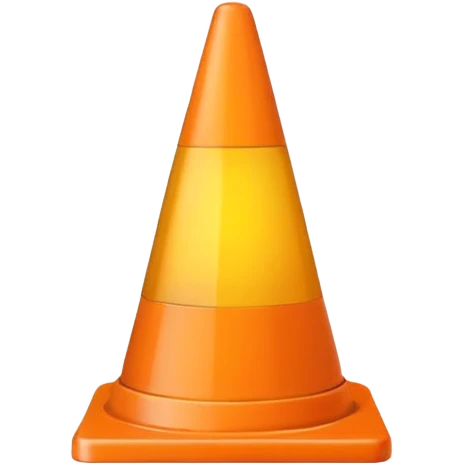 Cono naranja de señalización emoji