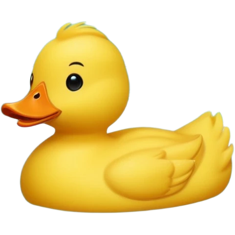A yellow duck in a lake surrounded by nature emoji