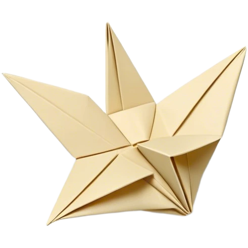 Cinematic Realistic depiction of an elegant origami creation, rendered with delicate paper textures and intricate folds, set on a minimalist background with soft, diffuse lighting that accentuates its artistic precision emoji