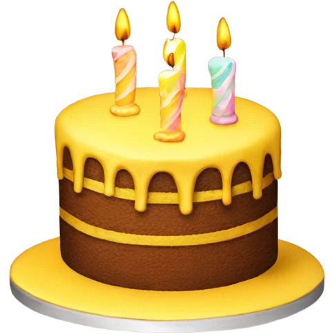Yellow birthday cake emoji