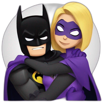 Batman hugging Raven from teen titans emoji