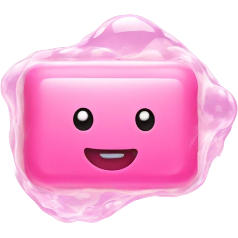 Pink bar of soap with bubbles  emoji
