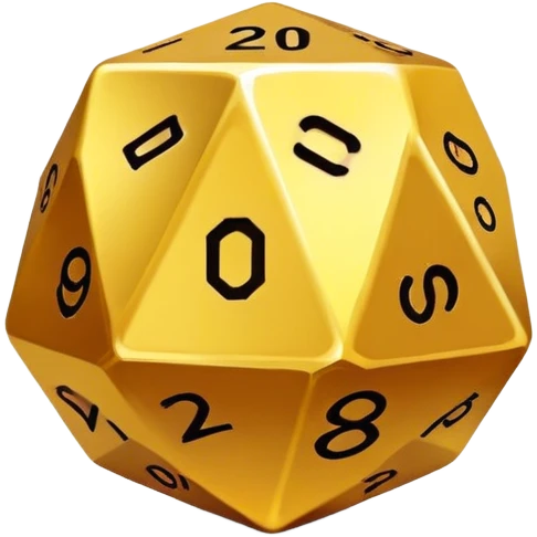 gold d20 with no symbols emoji