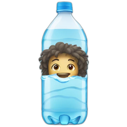 bottle of water with hair emoji