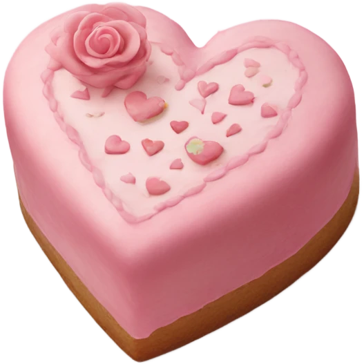 Pink beautifully decorated heart shaped cake  emoji