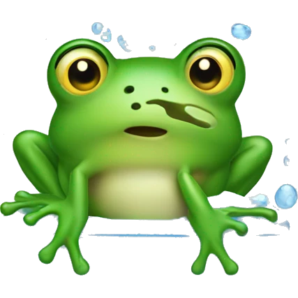 Frog in shower with soap  emoji