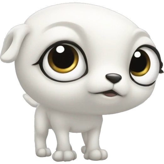 White large eyes creaturr four legs white skin emoji