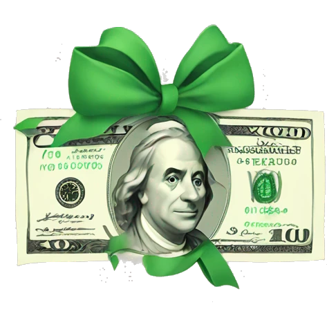 Money with bow emoji