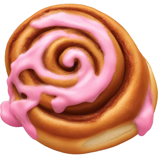Not cinnamon bun with pink frosting emoji