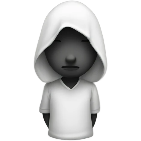 Monochrome solitude on white emoji