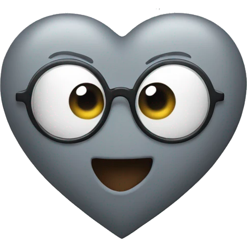 grey heart with glasses emoji