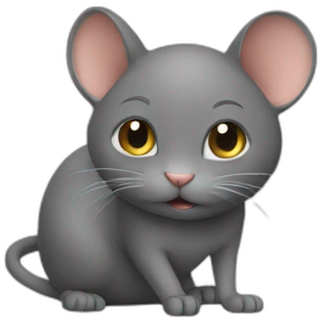 Souris sur chat emoji