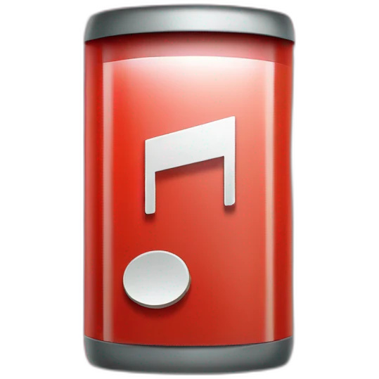 red battery phone icon with charging symbol as a musical note emoji