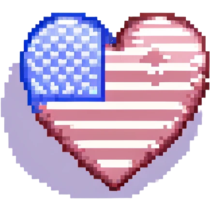 heart with American flag emoji