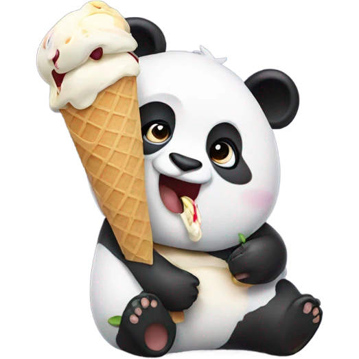 Panda eating ice cream emoji