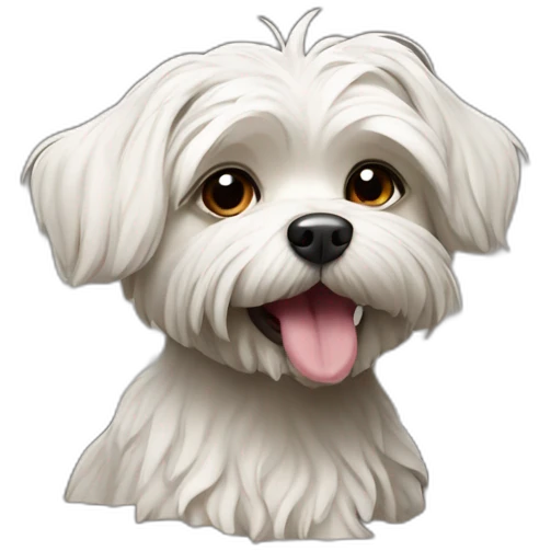 Maltese dog dirty in mud emoji