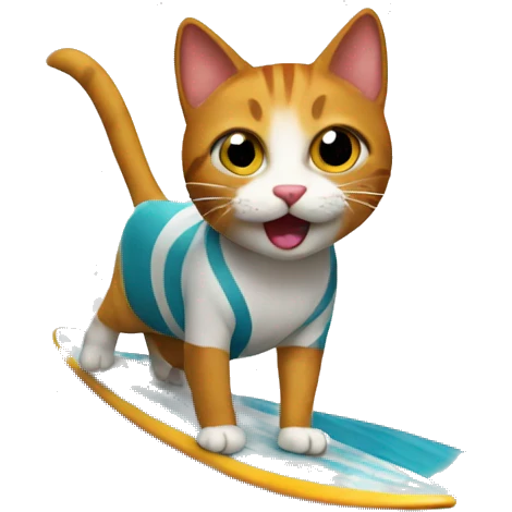Surfing cat emoji
