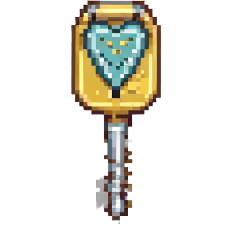 pixel art lockpick, Minecraft style, gold and silver color scheme emoji