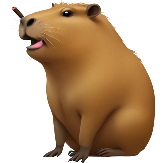 Capybara smoking cigar emoji