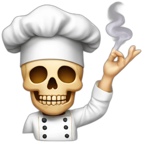 Skull Chefs blowing Kiss with Italian hand emoji