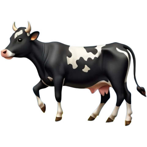 A cow dancing tango on a mountain in the moonlight emoji