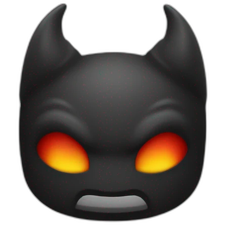 tete noir sous capuche rouge avec corne de diable noir emoji
