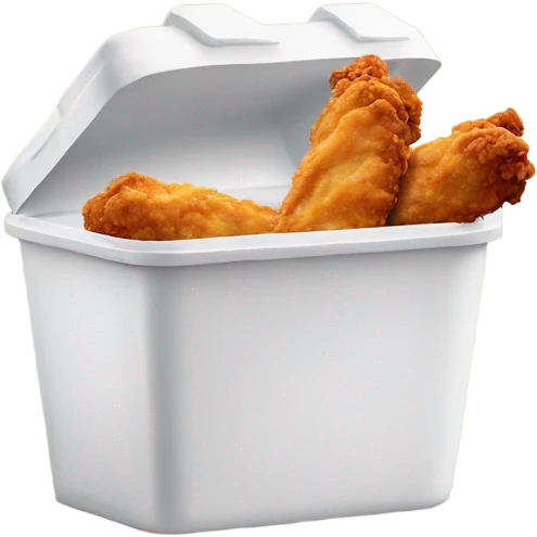 Fried chicken fingers in a styrofoam container emoji