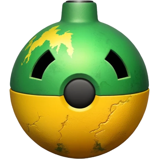create a radioactive bomb emoji, which has a gradient of green to yellow, make the bomb have breaking patterns but isnt breaking, and make the bomb more digital instead of realistic emoji