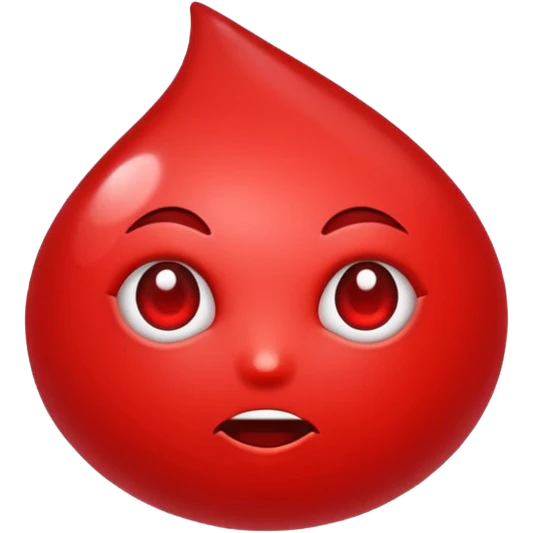 glitter red blood emoji