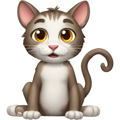 Cat with monkey paws emoji