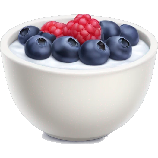 yogurt bowl with bluberries on top emoji