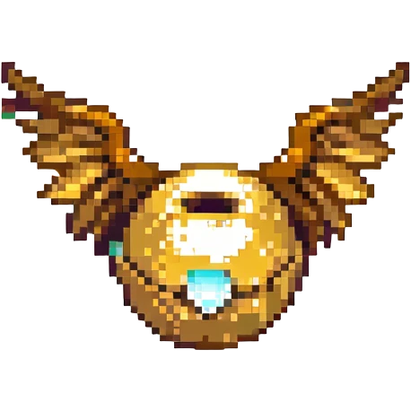 golden snitch from Harry Potter's Quidditch in pixel art style emoji
