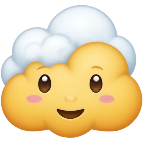 Cute cloud no face emoji
