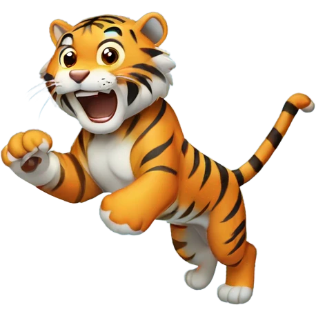 Tiger farting in sky emoji