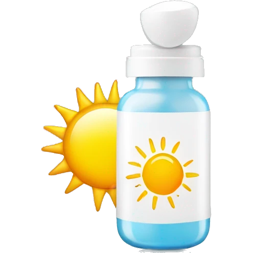 vitamin bottle with a sun on the side representing vitamin D emoji