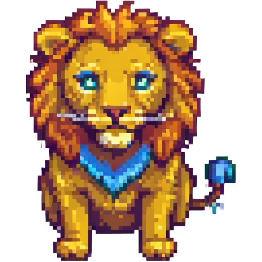 lion pixel art emoji