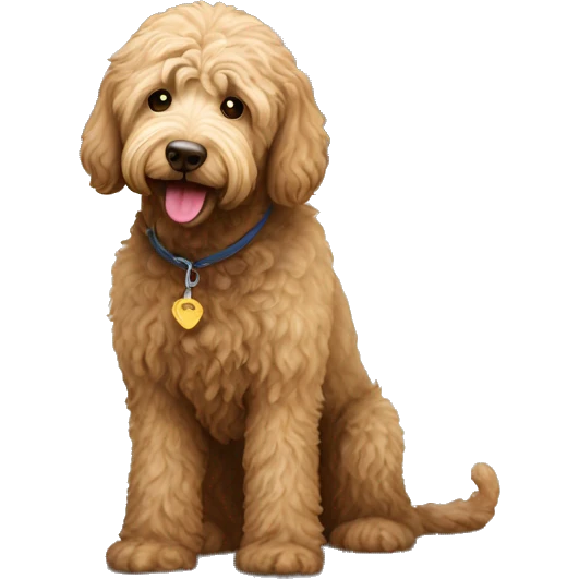 Labradoodle pooping in the street emoji