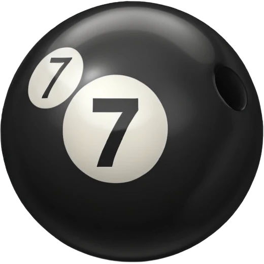 Black Pool ball with the number 7 on it. emoji