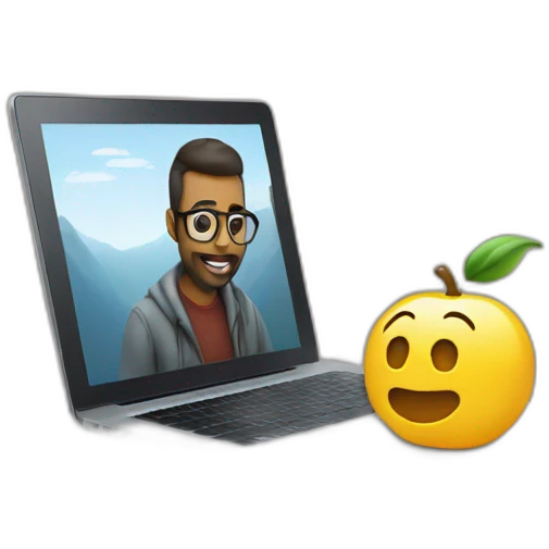 programmer codes on macbook emoji